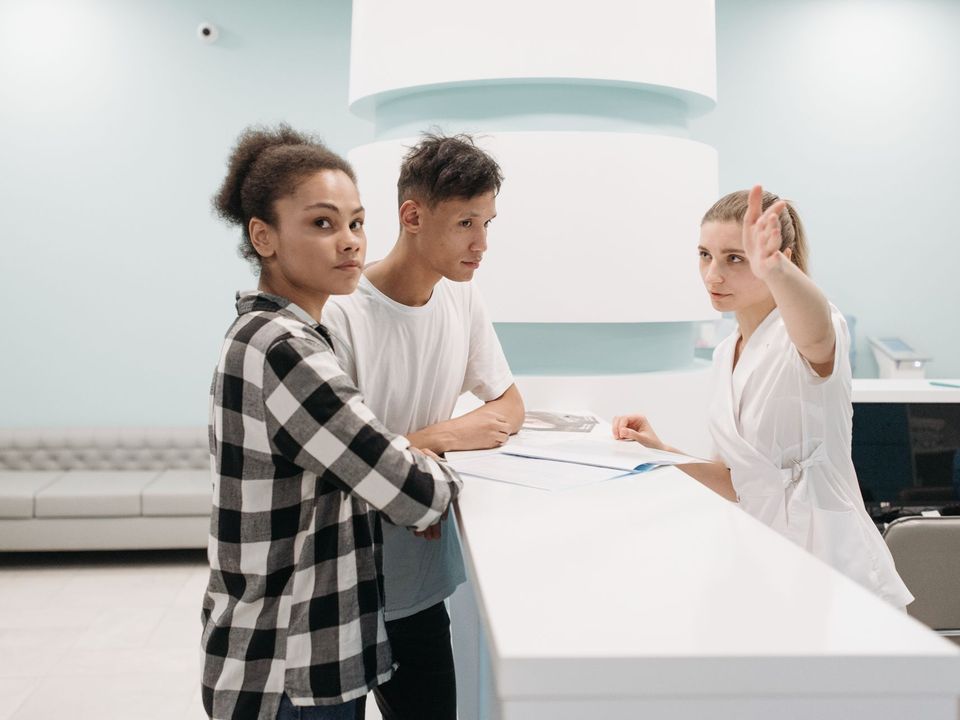 A clinic front desk